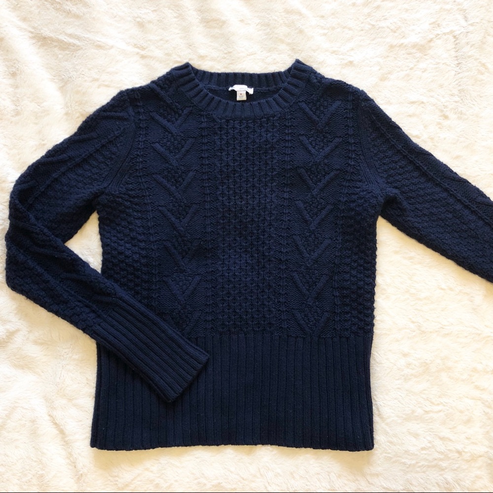 Gap Cable Knit Crewneck Sweater Navy
